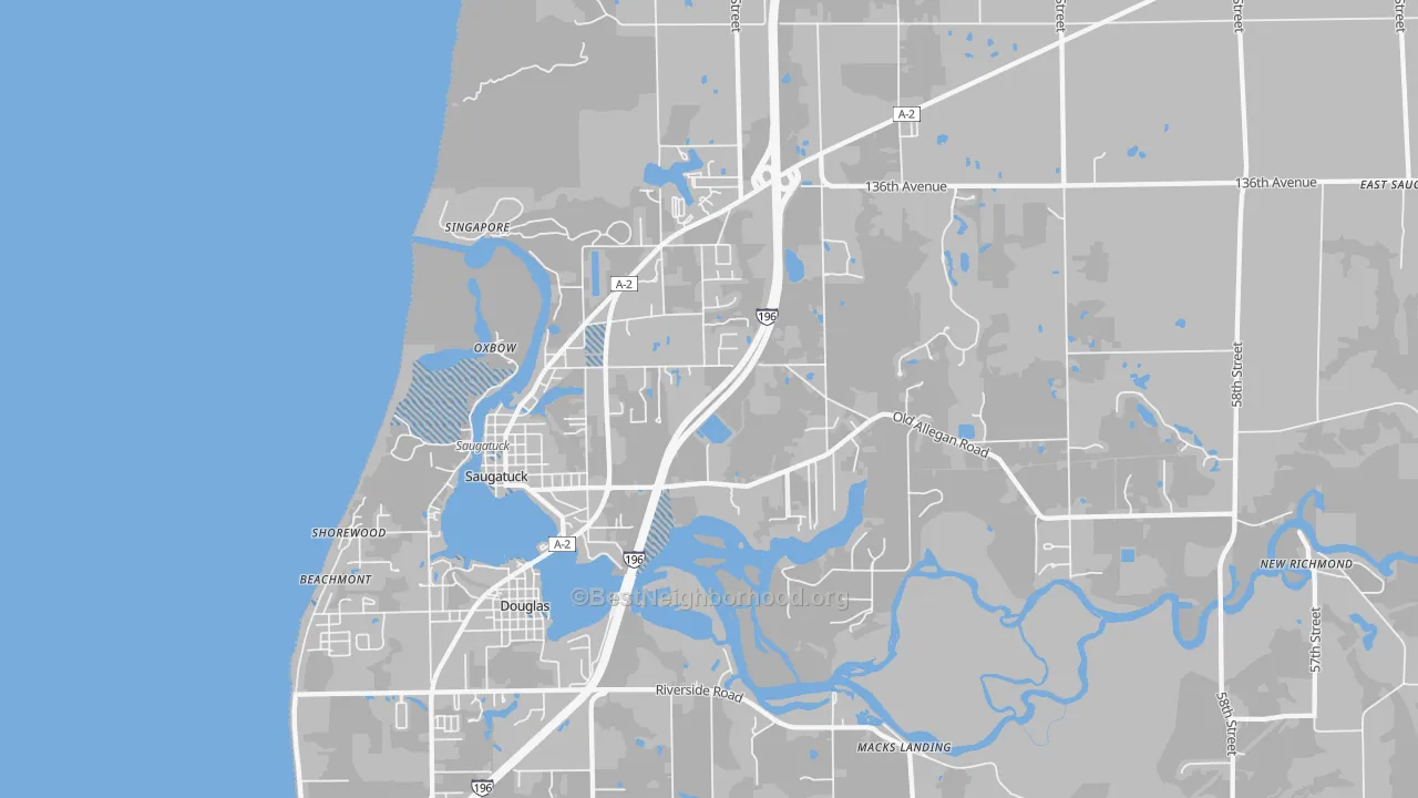 Transit Grade map of Saugatuck, MI