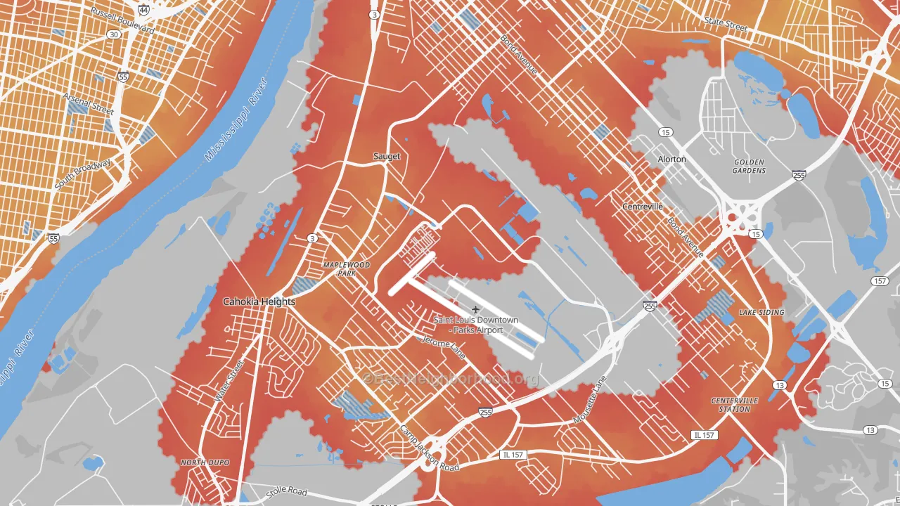Transit Grade map of Sauget, IL