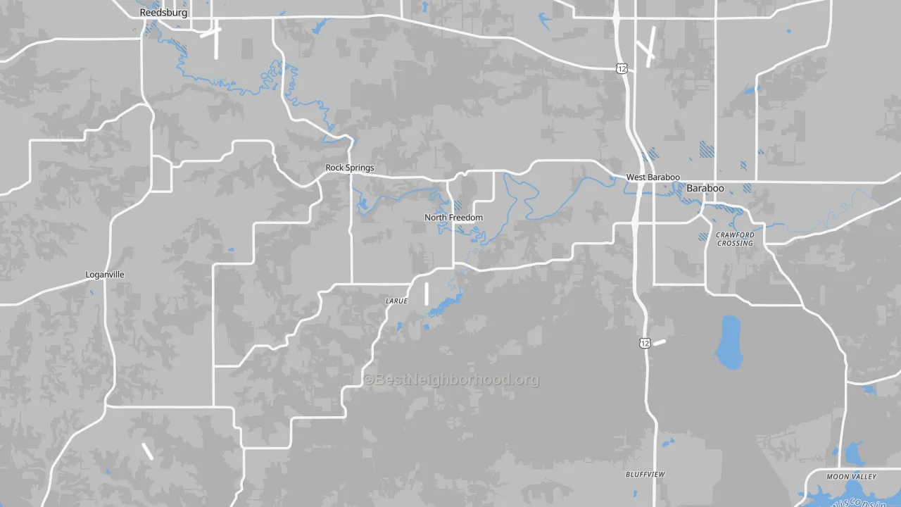 Transit Grade map of Sauk County, WI