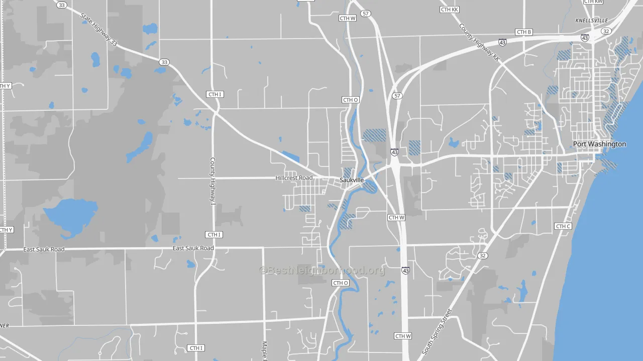 Transit Grade map of Saukville, WI