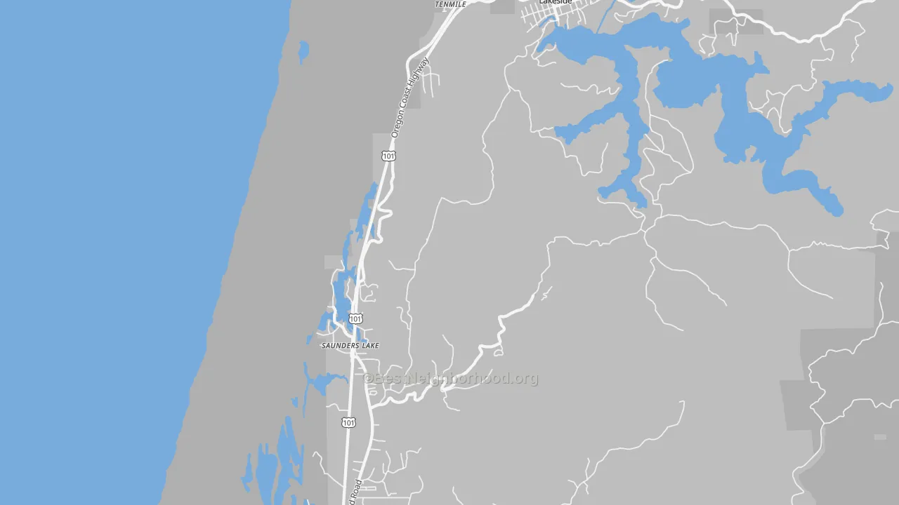 Transit Grade map of Saunders Lake, OR