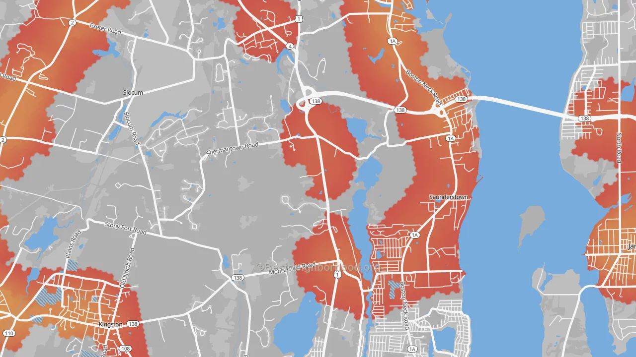 Transit Grade map of Saunderstown, RI