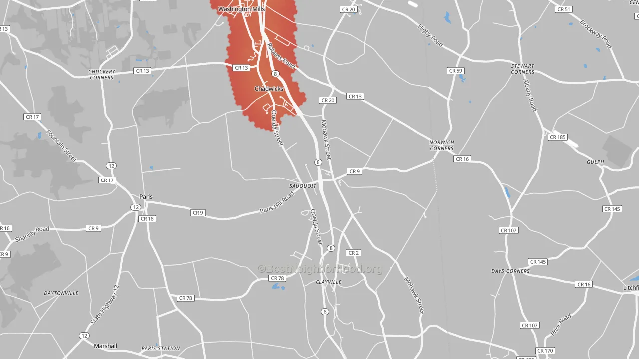 Transit Grade map of Sauquoit, NY