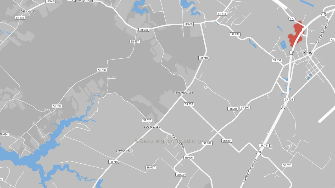 Transit Grade map of Savageville, VA
