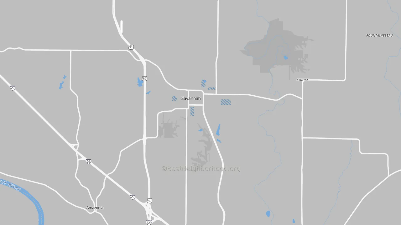 Transit Grade map of Savannah, MO