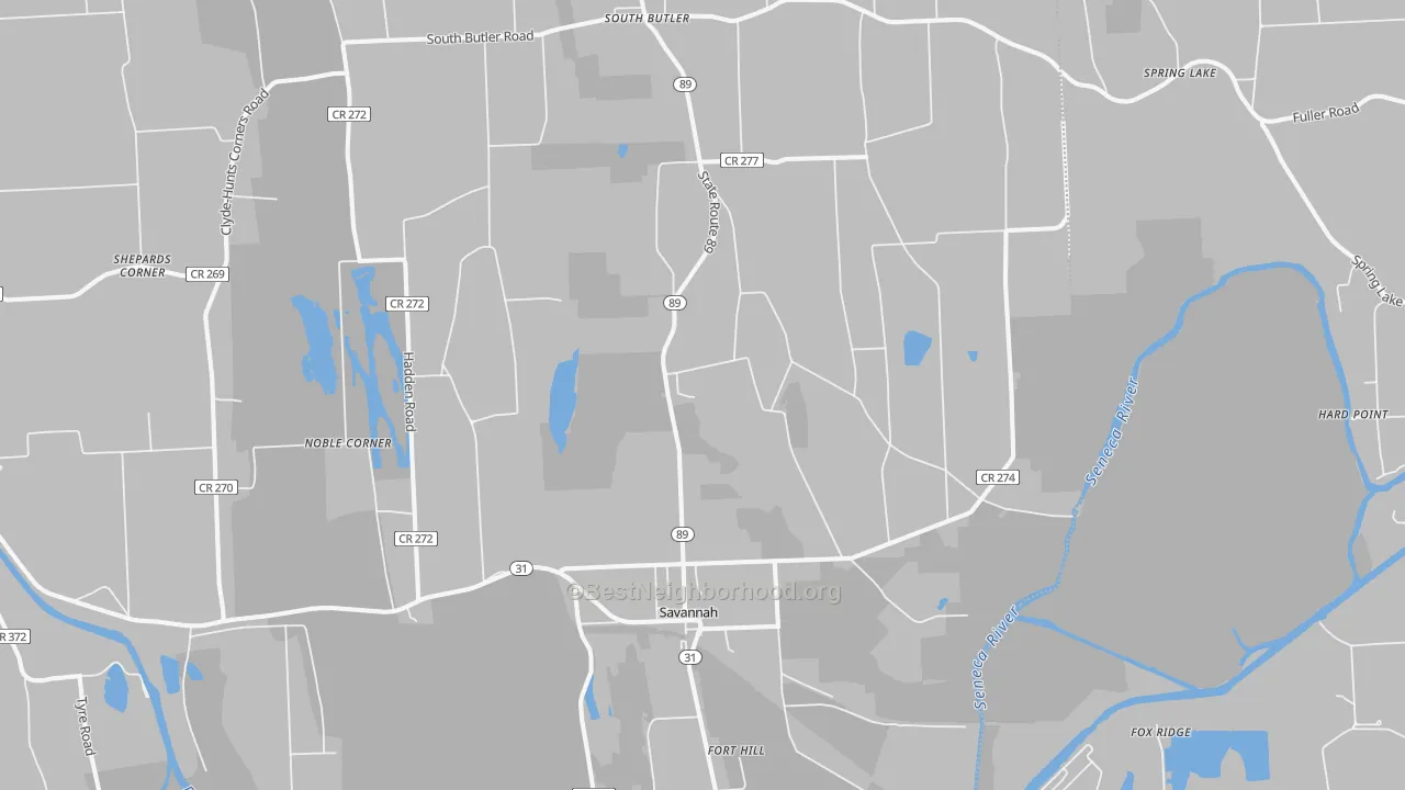 Transit Grade map of Savannah, NY