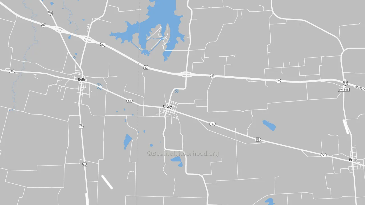 Transit Grade map of Savoy, TX