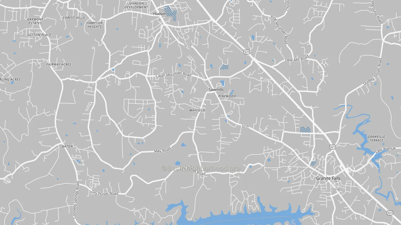 Transit Grade map of Sawmills, NC
