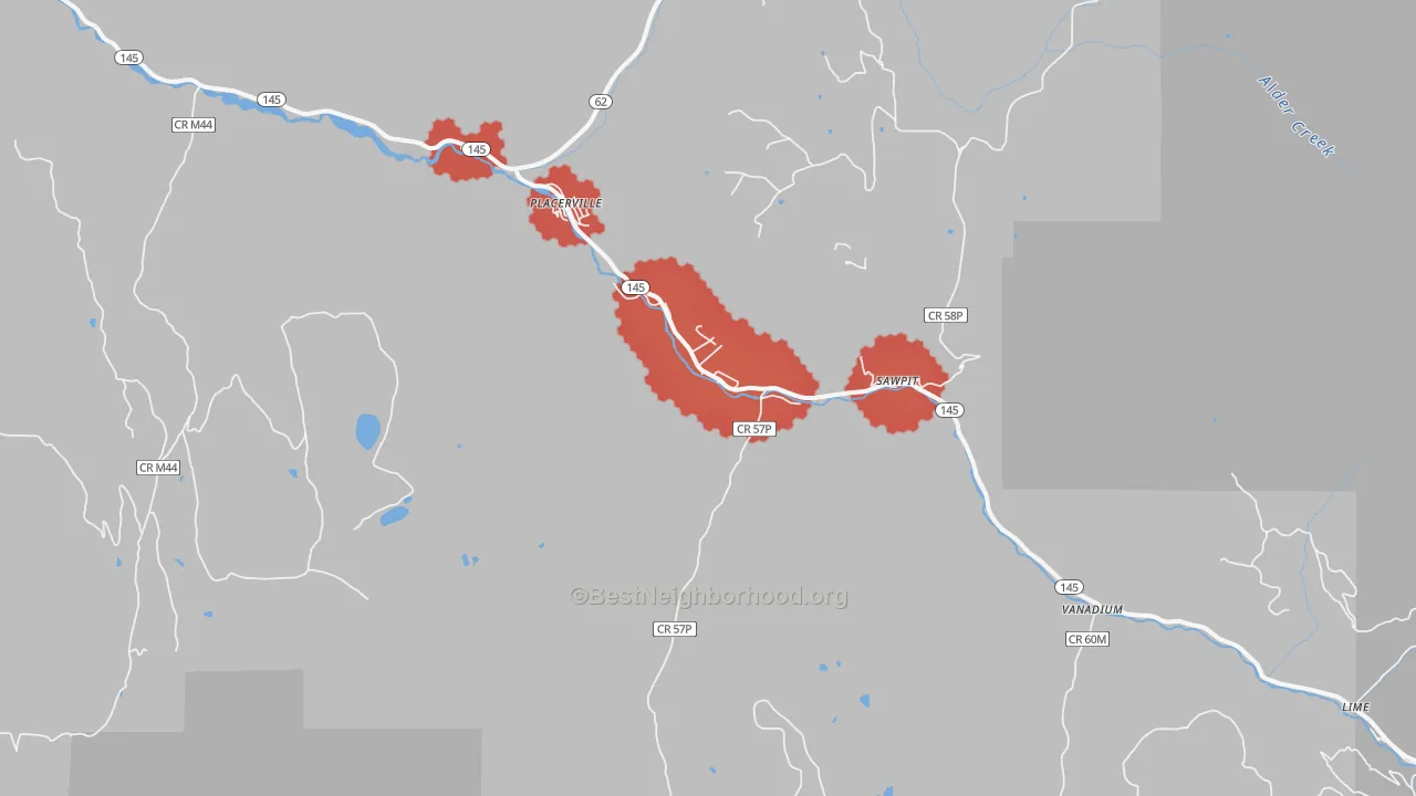 Transit Grade map of Sawpit, CO