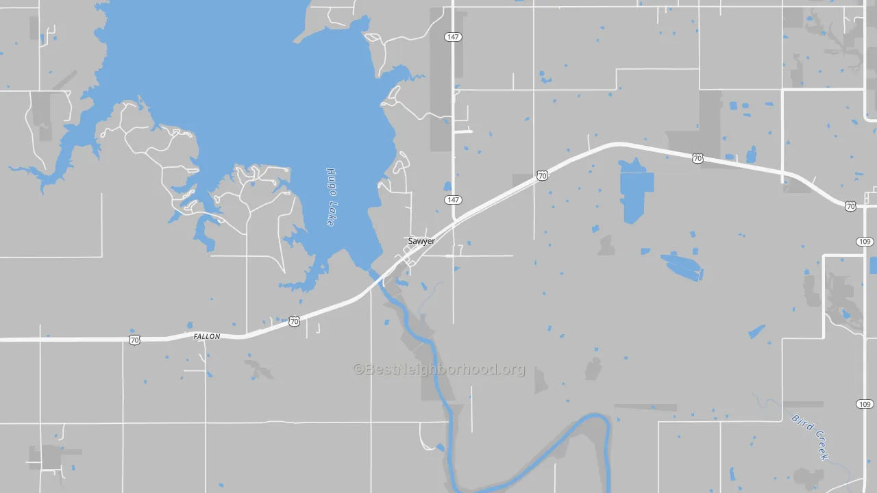 Transit Grade map of Sawyer, OK