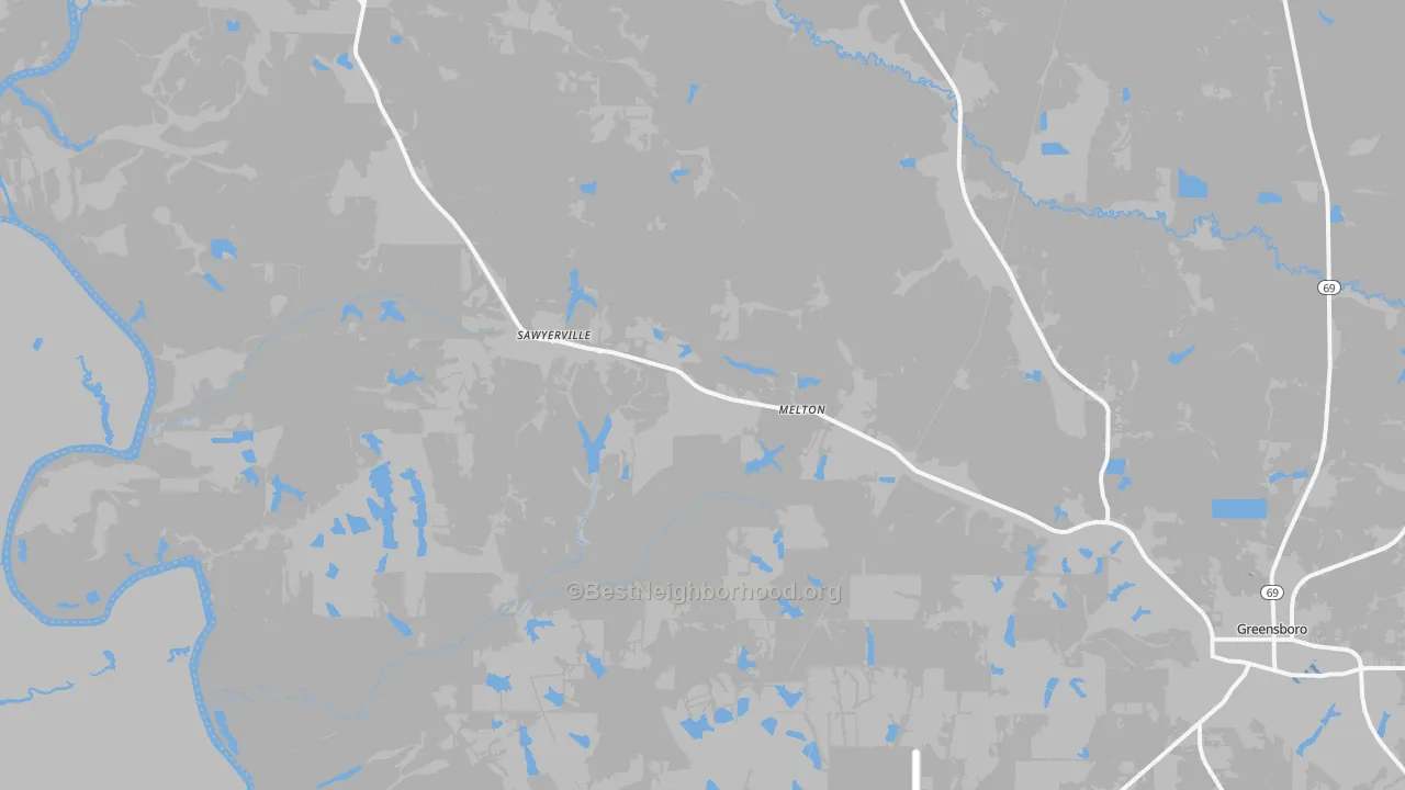 Transit Grade map of Sawyerville, AL