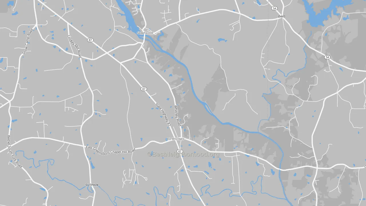 Transit Grade map of Saxapahaw, NC