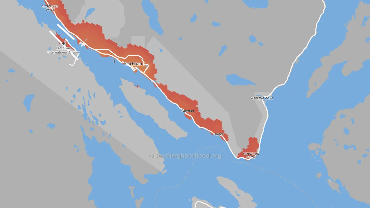 Transit Grade map of Saxman, AK