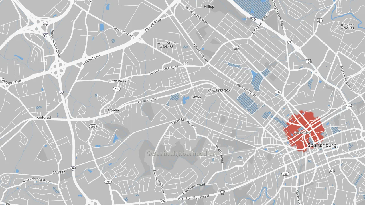 Transit Grade map of Saxon, SC