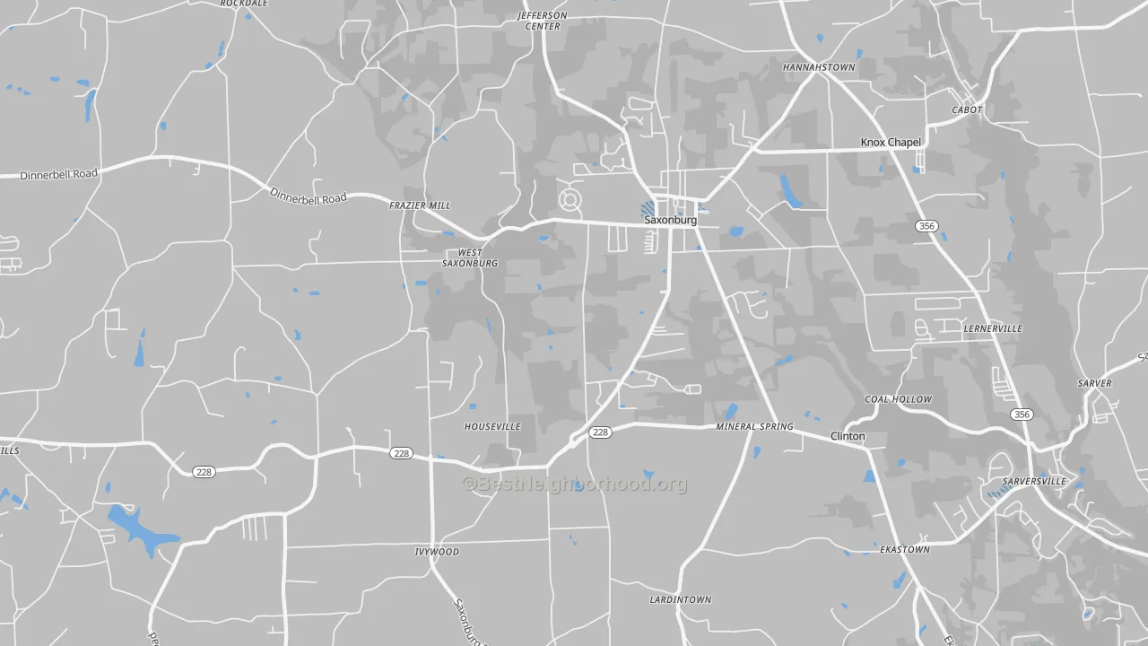 Transit Grade map of Saxonburg, PA