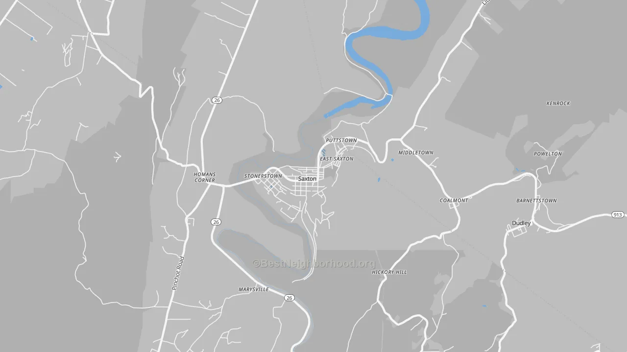 Transit Grade map of Saxton, PA