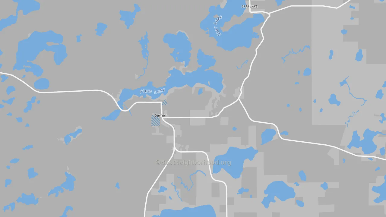 Transit Grade map of Sayner, WI
