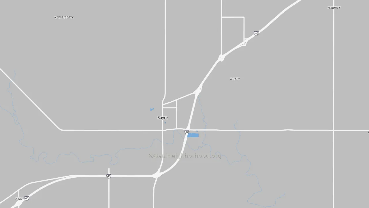Transit Grade map of Sayre, OK