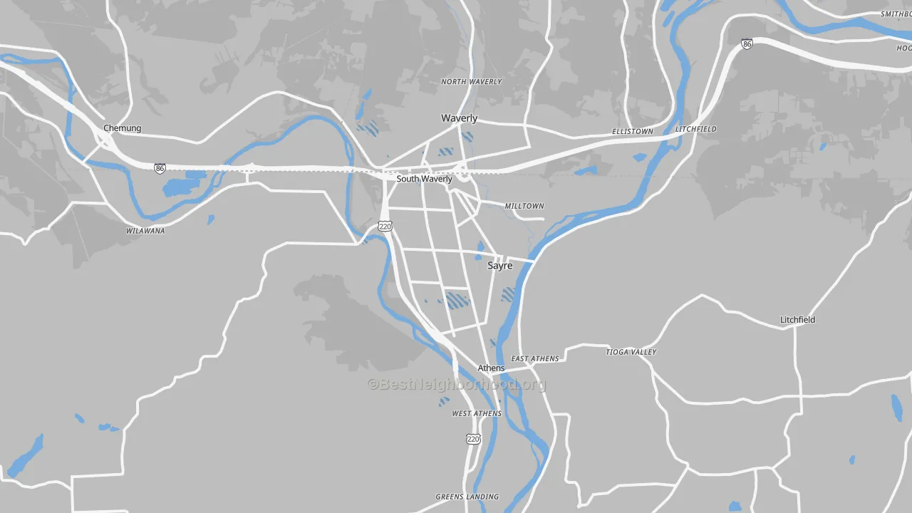 Transit Grade map of Sayre, PA