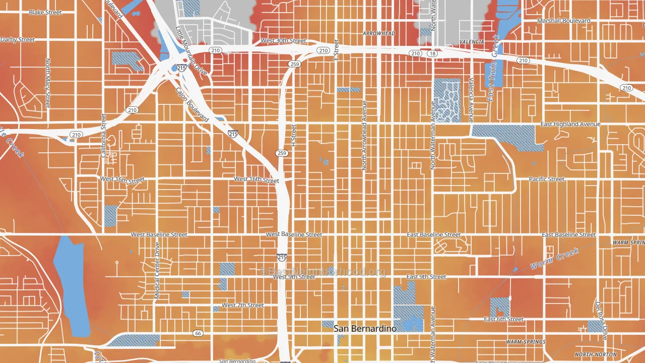 Transit Grade map of SBHS, San Bernardino, CA