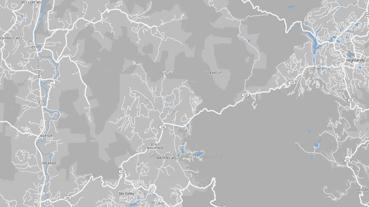 Transit Grade map of Scaly Mountain, NC