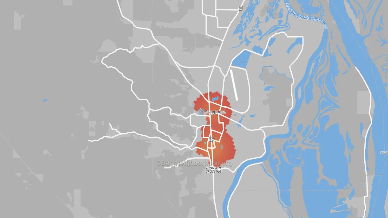 Transit Grade map of Scappoose, OR