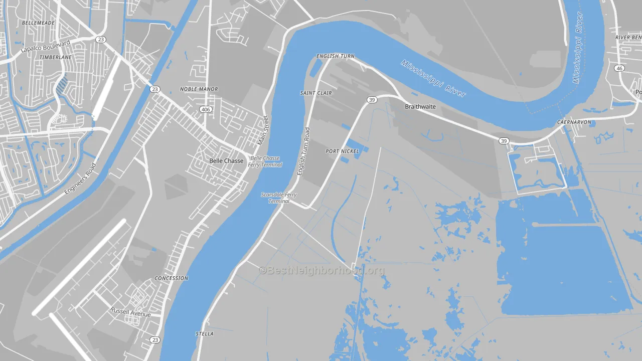 Transit Grade map of Scarsdale, LA