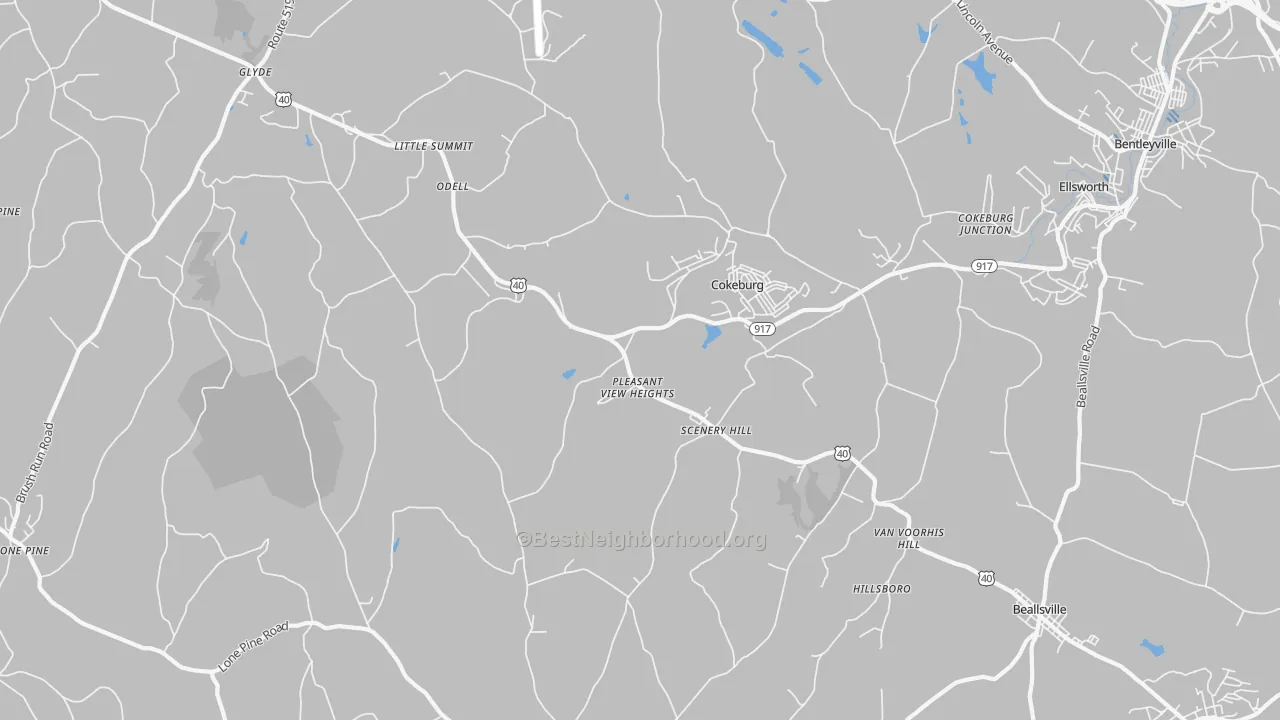Transit Grade map of Scenery Hill, PA