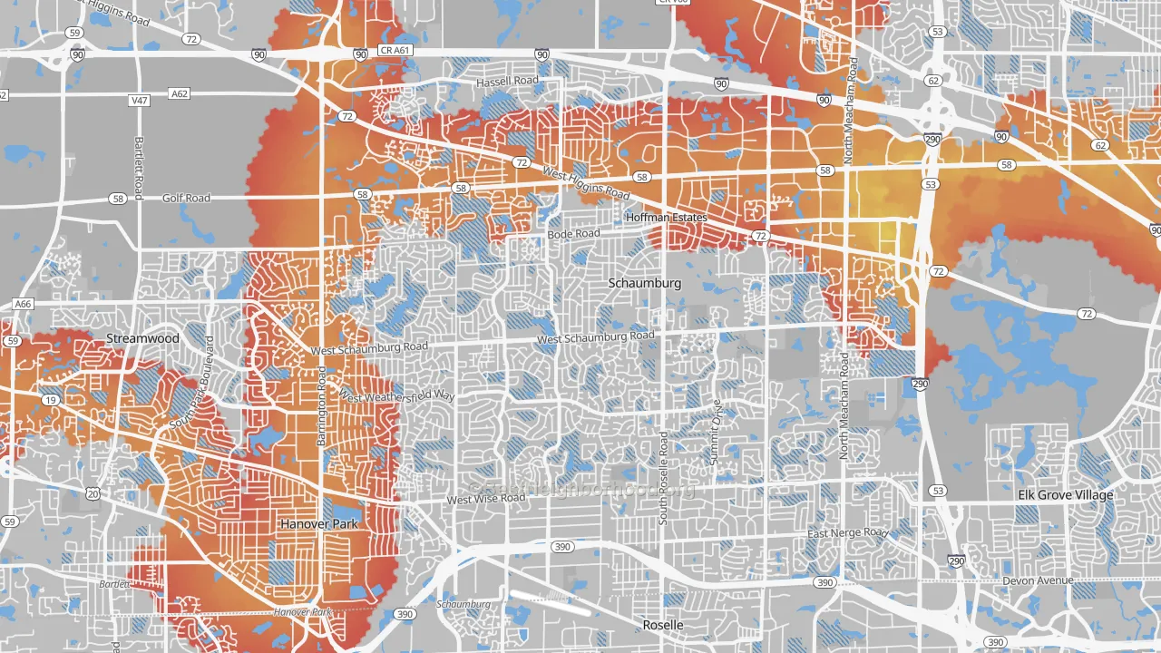 Transit Grade map of Schaumburg, IL