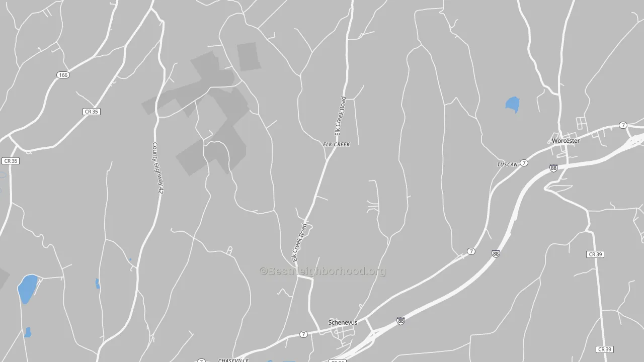 Transit Grade map of Schenevus, NY