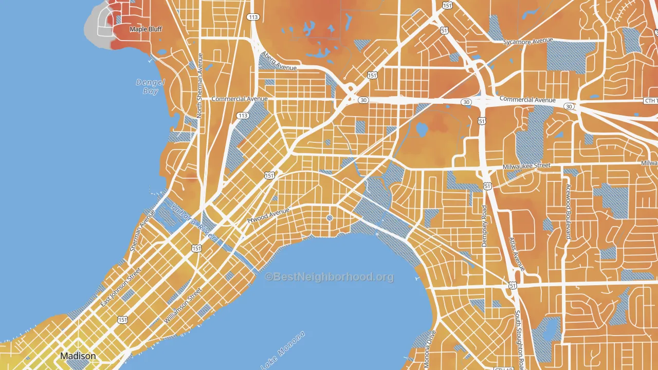 Transit Grade map of Schenk-Atwood-Starkweather-Yahar, Madison, WI