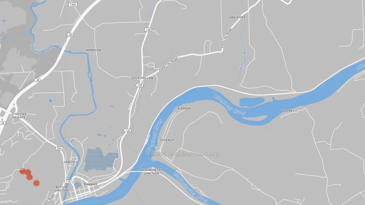 Transit Grade map of Schenley, PA