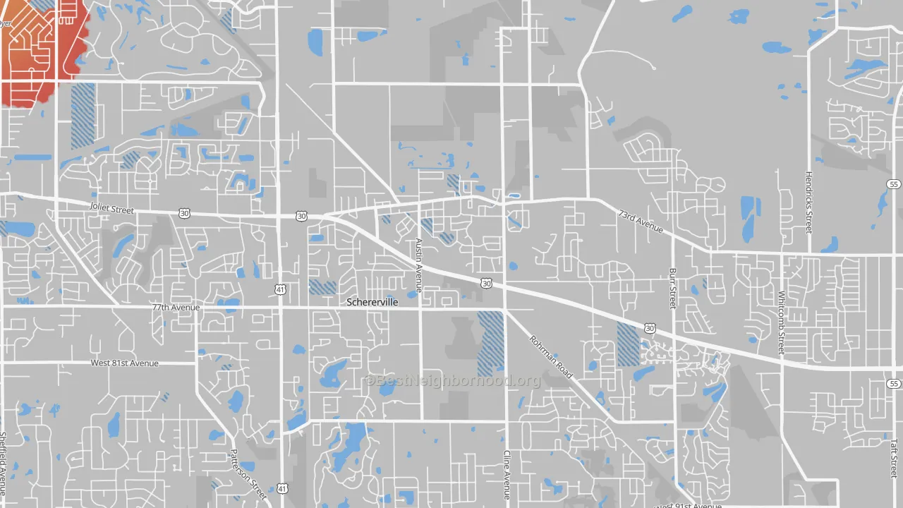 Transit Grade map of Schererville, IN
