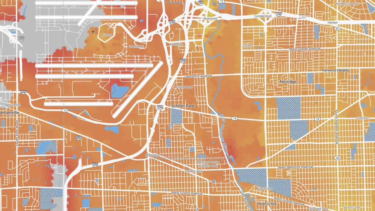 Transit Grade map of Schiller Park, IL