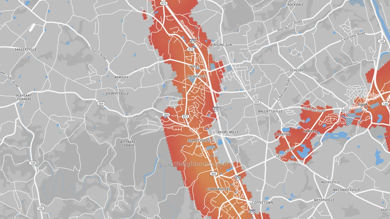 Transit Grade map of Schnecksville, PA