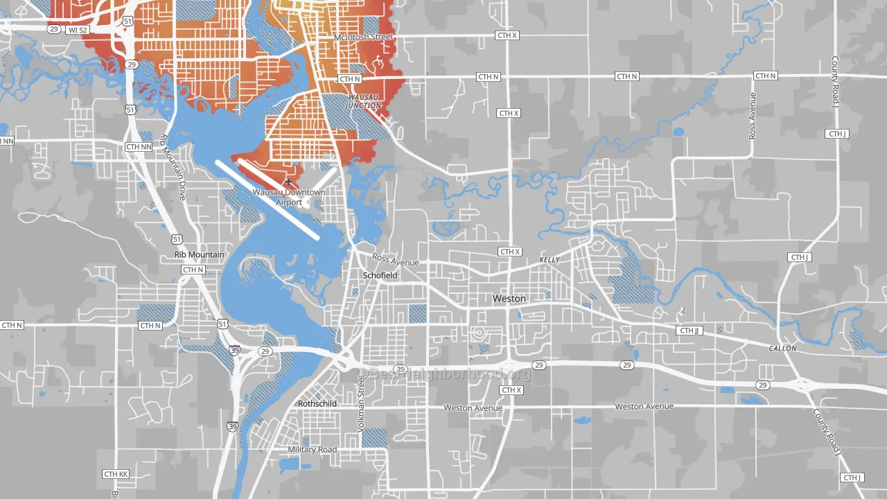 Transit Grade map of Schofield, WI