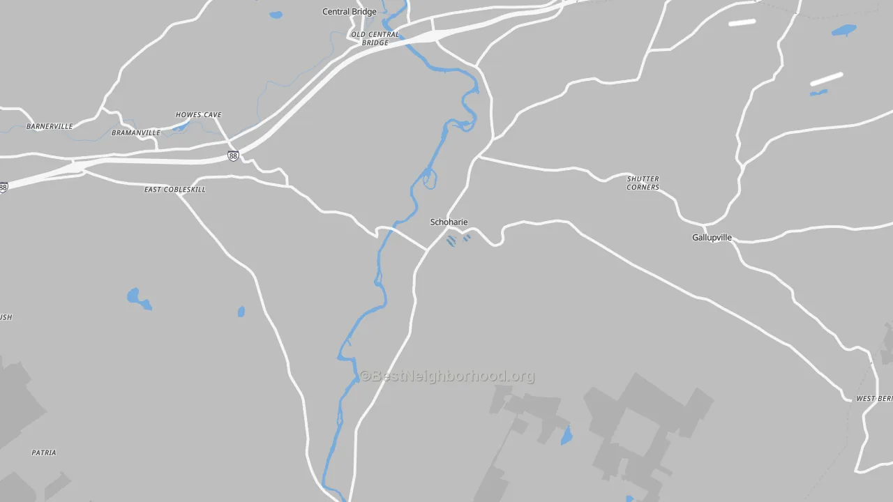 Transit Grade map of Schoharie, NY