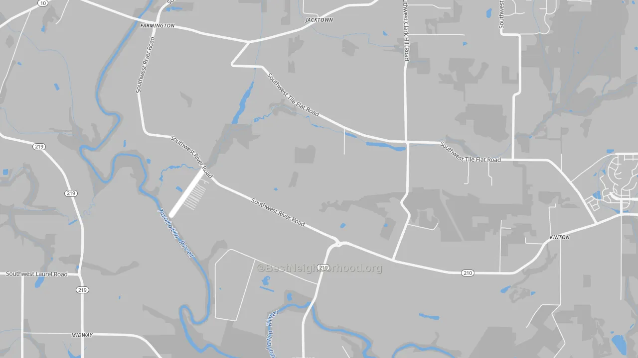 Transit Grade map of Scholls, OR