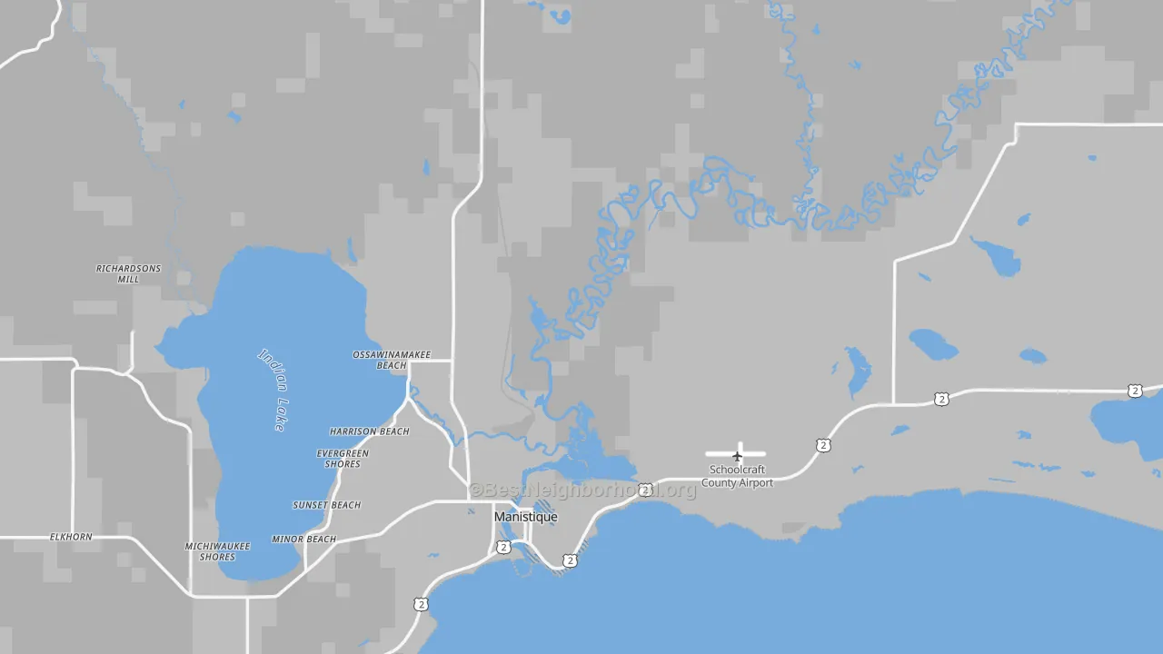 Transit Grade map of Schoolcraft County, MI