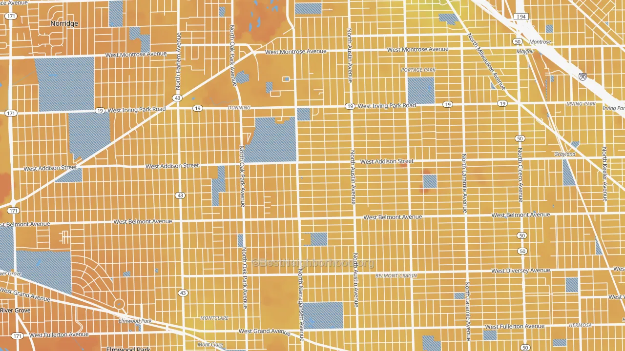 Transit Grade map of Schorsch, Chicago, IL