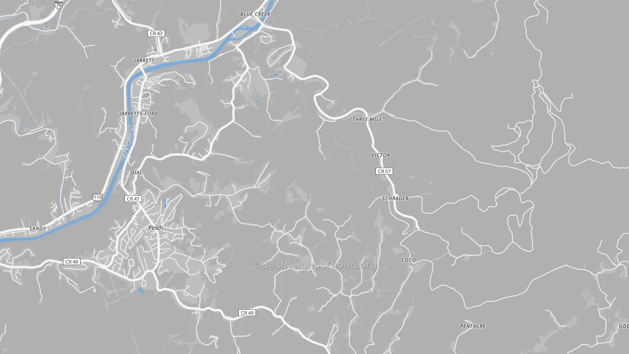 Transit Grade map of Schrader, WV