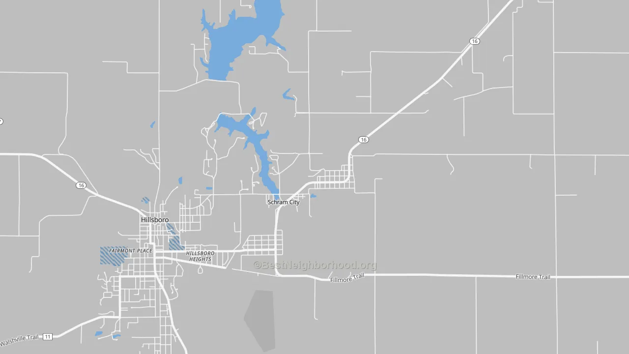 Transit Grade map of Schram City, IL