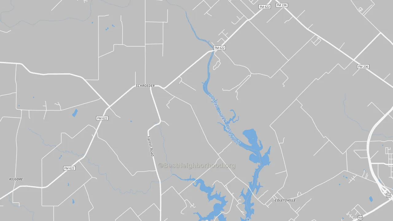 Transit Grade map of Schroeder, TX