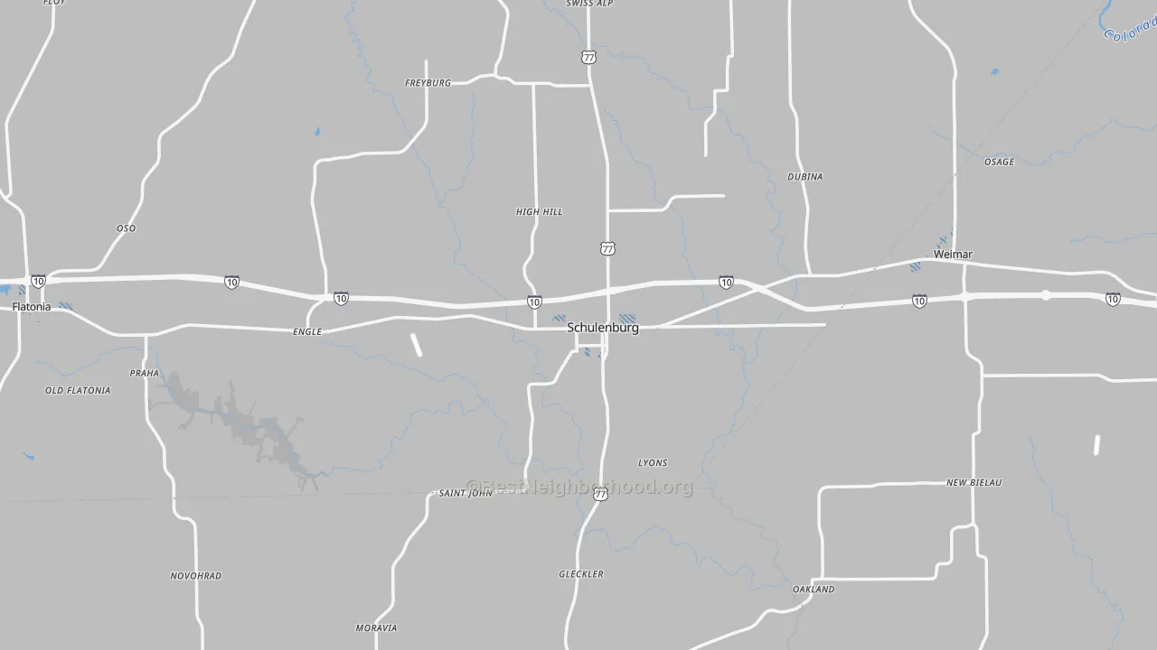 Transit Grade map of Schulenburg, TX