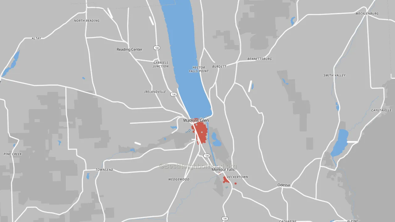 Transit Grade map of Schuyler County, NY