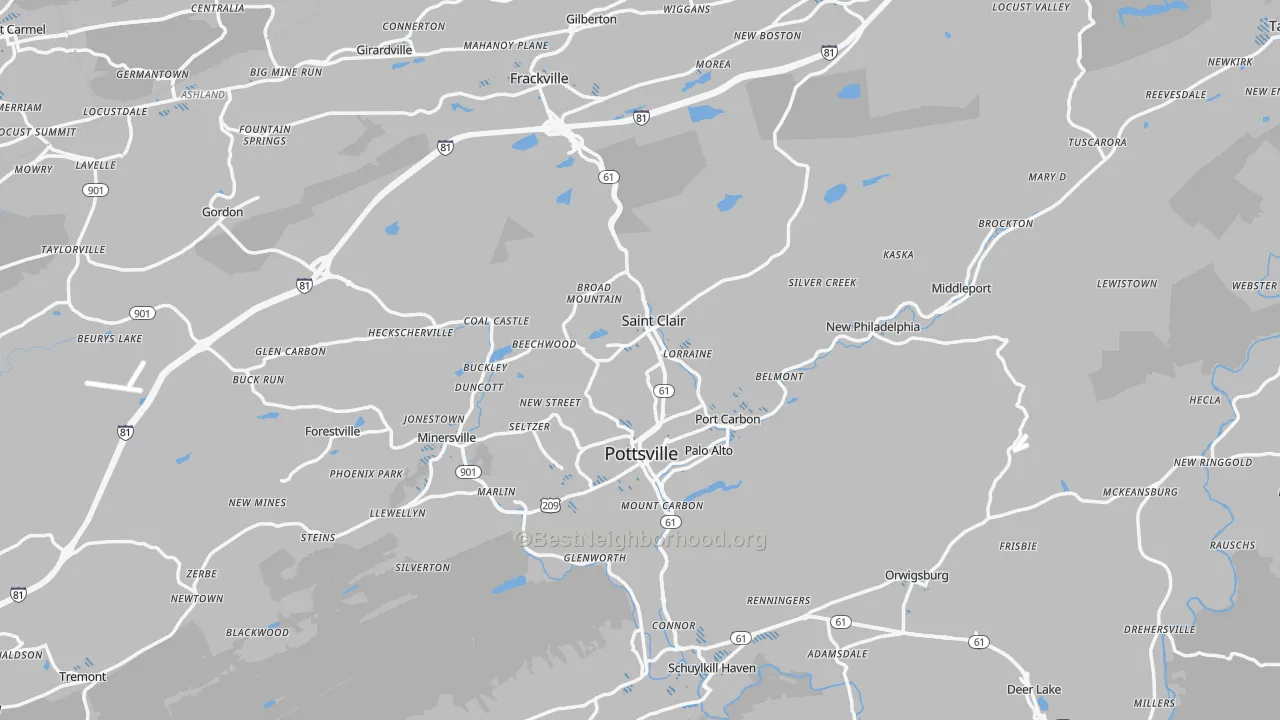 Transit Grade map of Schuylkill County, PA