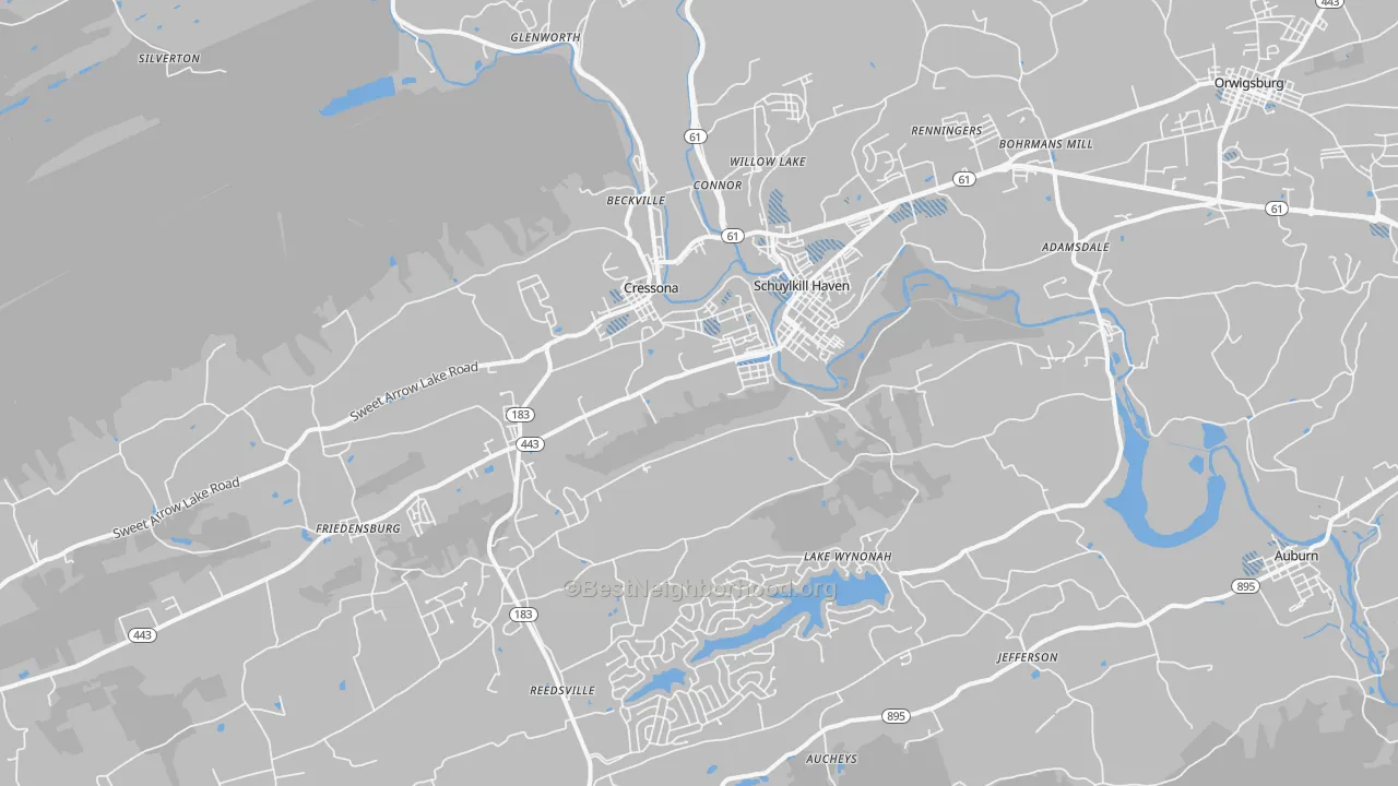 Transit Grade map of Schuylkill Haven, PA