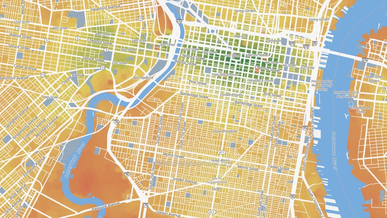 Transit Grade map of Schuylkill Southwest, Philadelphia, PA
