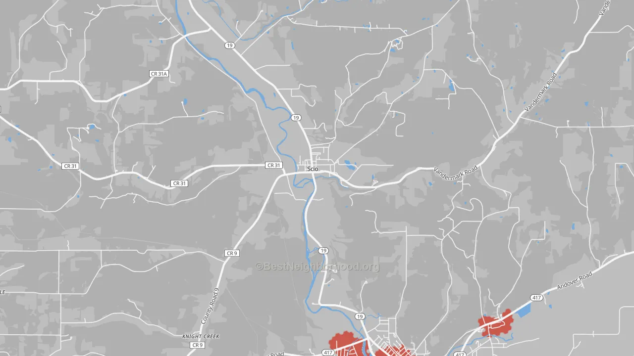 Transit Grade map of Scio, NY