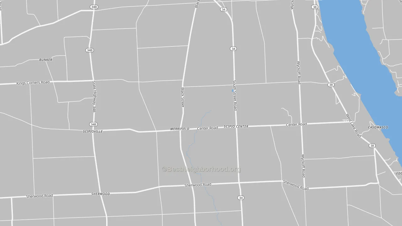 Transit Grade map of Scipio Center, NY